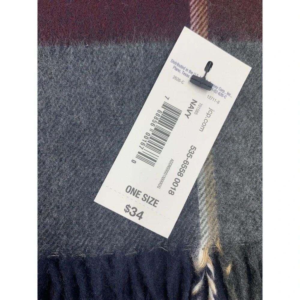 Stafford Mens Scarf Fringe Warm Soft Business Casual Fleece Plaid Flannel NEW